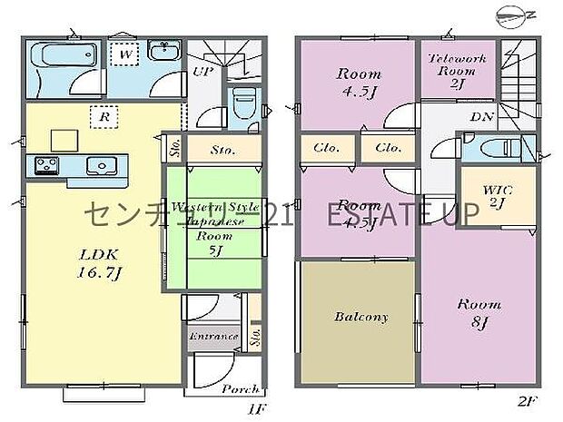 【間取り】ファミリーにおすすめの4SLDK。寝室、お子様のお部屋など分けた使いかたが可能です。