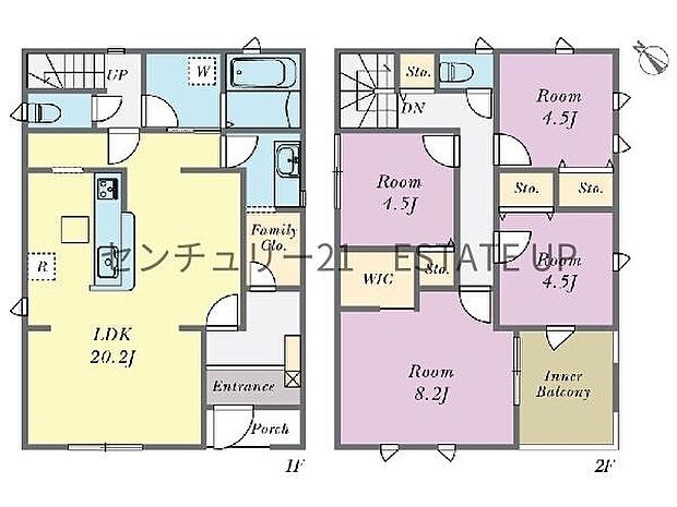 【間取り】ファミリーにおすすめの4LDK。寝室、お子様のお部屋など分けた使いかたが可能です。