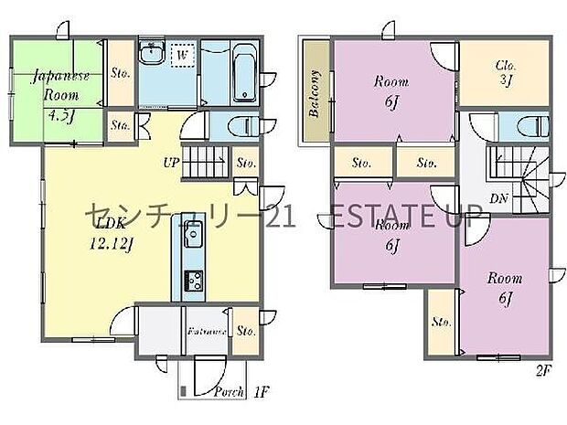 【間取り】ファミリーにおすすめの4SLDK。寝室、お子様のお部屋など分けた使いかたが可能です。