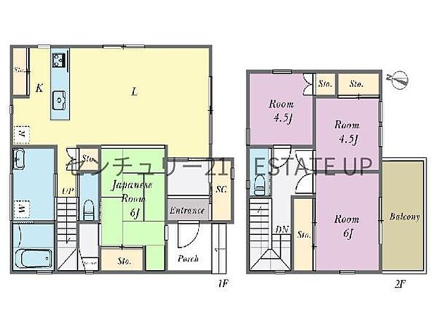 【間取り】ファミリーにおすすめの4LDK。寝室、お子様のお部屋など分けた使いかたが可能です。