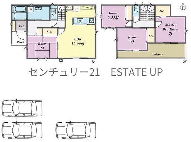 【間取り】ファミリーにおすすめの4LDK。寝室、お子様のお部屋など分けた使いかたが可能です。