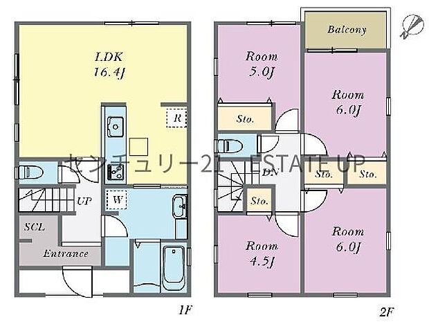 【間取り】ファミリーにおすすめの4LDK。寝室、お子様のお部屋など分けた使いかたが可能です。