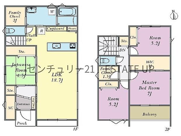 【間取り】ファミリーにおすすめの4LDK。寝室、お子様のお部屋など分けた使いかたが可能です。
