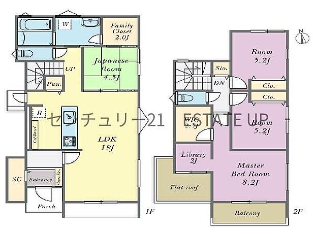 【間取り】ファミリーにおすすめの4LDK。寝室、お子様のお部屋など分けた使いかたが可能です。