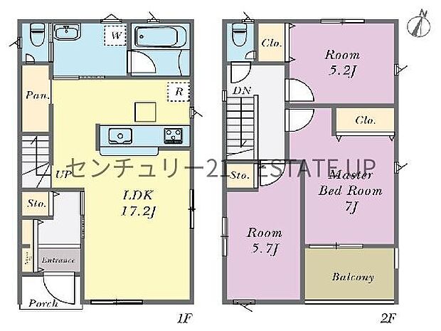 【間取り】ファミリーにおすすめの3SLDK。寝室、お子様のお部屋など分けた使いかたが可能です。