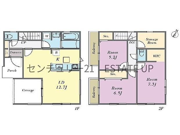 【間取り】ファミリーにおすすめの3SLDK。寝室、お子様のお部屋など分けた使いかたが可能です。