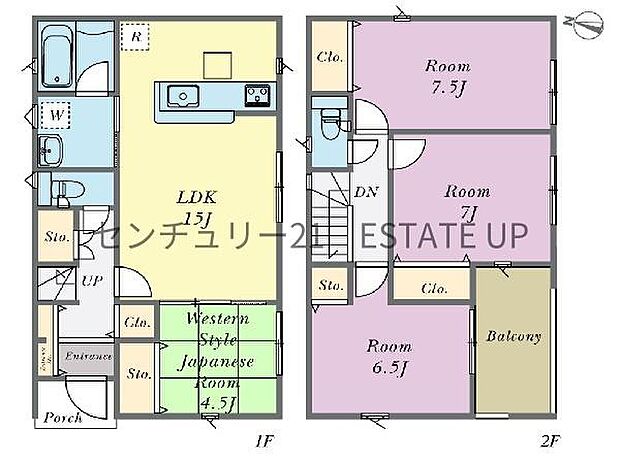 【間取り】ファミリーにおすすめの4SLDK。寝室、お子様のお部屋など分けた使いかたが可能です。
