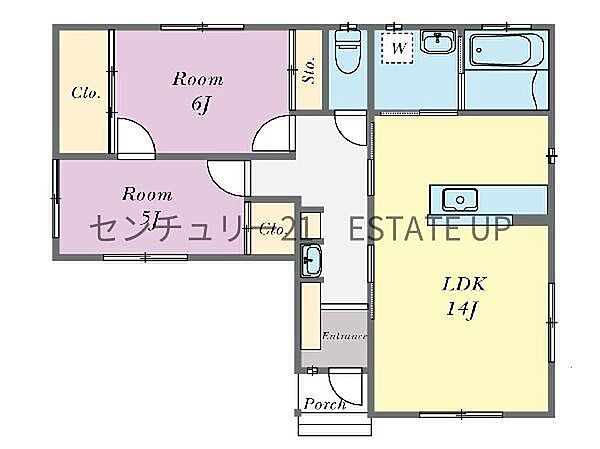 【間取り】ファミリーや夫婦住まいにおすすめの2LDK。