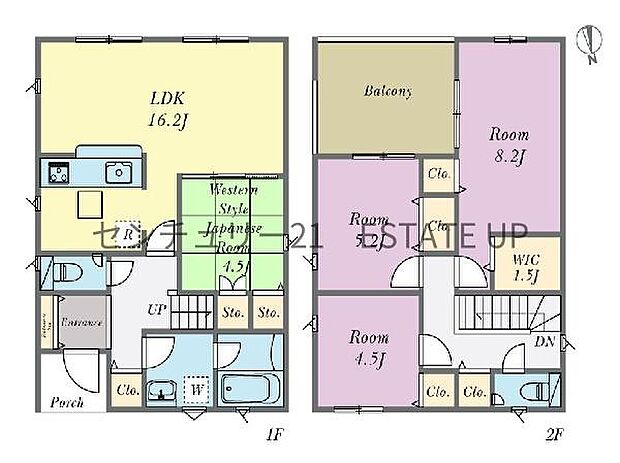 【間取り】ファミリーにおすすめの4LDK。寝室、お子様のお部屋など分けた使いかたが可能です。