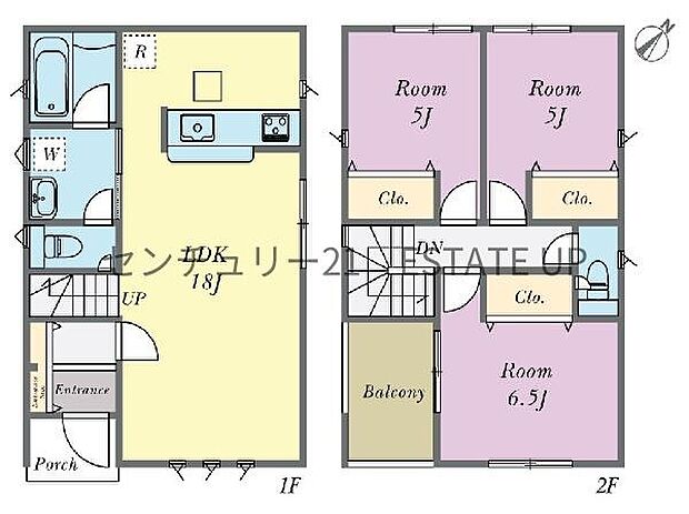 【間取り】ファミリーにおすすめの3LDK。寝室、お子様のお部屋など分けた使いかたが可能です。