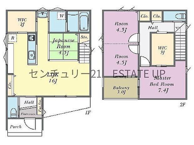 【間取り】ファミリーにおすすめの4LDK。寝室、お子様のお部屋など分けた使いかたが可能です。