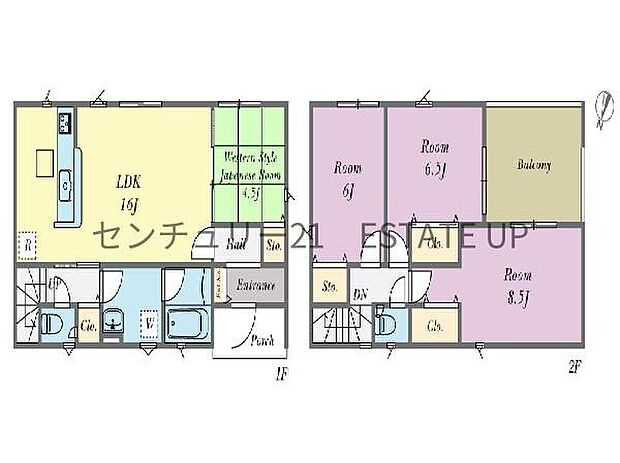 【間取り】ファミリーにおすすめの4LDK。寝室、お子様のお部屋など分けた使いかたが可能です。