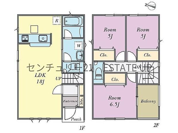 【間取り】ファミリーにおすすめの3LDK。寝室、お子様のお部屋など分けた使いかたが可能です。