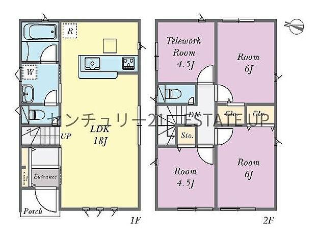 【間取り】ファミリーにおすすめの3SLDK。寝室、お子様のお部屋など分けた使いかたが可能です。