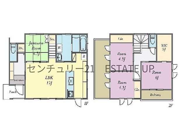 【間取り】ファミリーにおすすめの4LDK。寝室、お子様のお部屋など分けた使いかたが可能です。