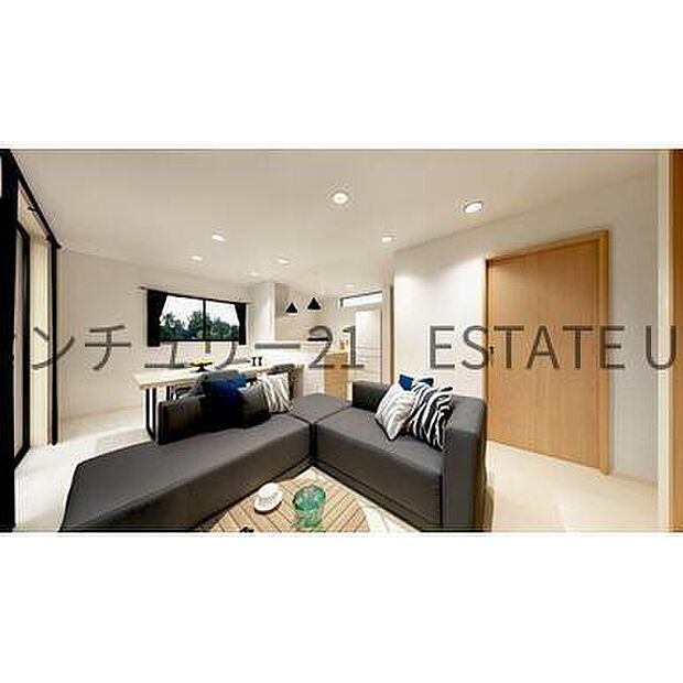 【リビング】お好きなインテリアなどを飾って、ご家族で安らげる癒しの空間をお作りいただけます。