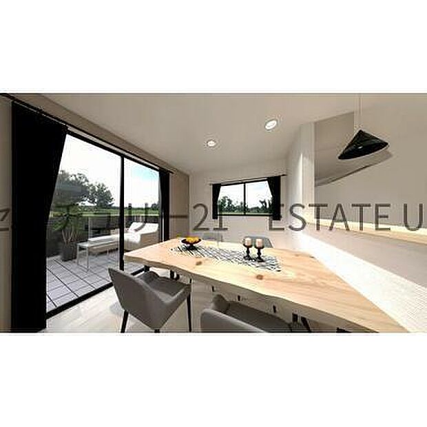 【リビング】庭に面した明るく開放的なLDKです。