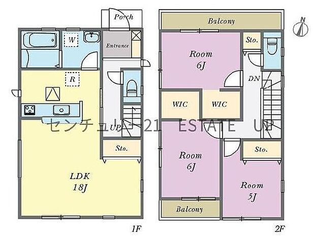 【間取り】ファミリーにおすすめの3LDK。寝室、お子様のお部屋など分けた使いかたが可能です。