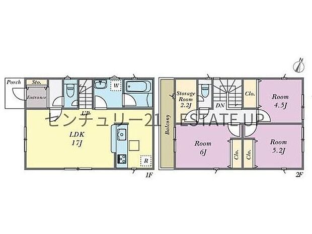 【間取り】ファミリーにおすすめの3LDK。寝室、お子様のお部屋など分けた使いかたが可能です。