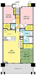 ルネサンス春日部 3LDKの間取図画像