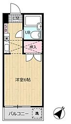 梅田ハイム ワンルームの間取図画像