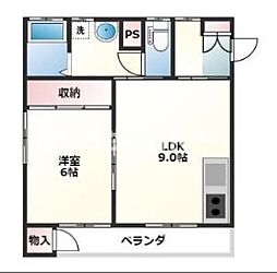 カナダコーポ 1階1LDKの間取り