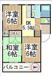 サンパテック七番館 3DKの間取図画像