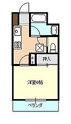 アイン都城 1LDKの間取図画像
