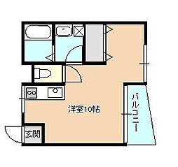センチュリー21立野B ワンルームの間取図画像