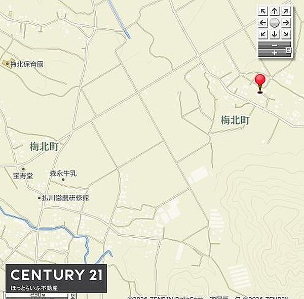 現地案内図が分かりやすく周辺環境や主要な道路の位置が把握しやすいです。周囲の施設や地名も明記されており物件の位置が明確に示されています。地図上の目印があり参照しやすい印象です。