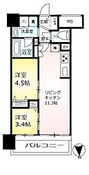 プレサンスロジェ金山駅前 2LDKの間取り
