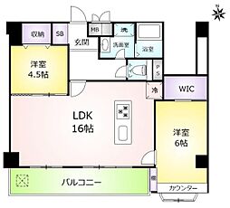 一光ハイツ記念橋 2LDKの間取図画像
