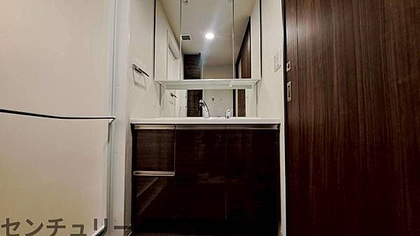 独立洗面台付きで、朝の混雑も解消。機能的で使いやすい洗面室です。
