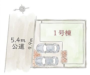 外観：本物件は1号地です。