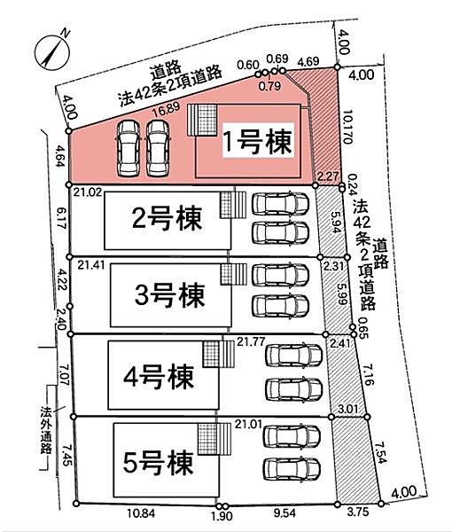 敷地面積：183.24平米　お車は2台駐車可能(車種による)。並列駐車なので毎日のお車の出し入れが楽です。