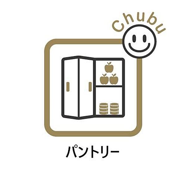 パントリー　キッチン横にパントリー付き。食品や日用品のストックがすっきり収納できます。
