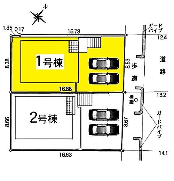 敷地面積：145.07平米　お車は2台駐車可能(車種による)。並列駐車なので毎日のお車の出し入れが楽です。