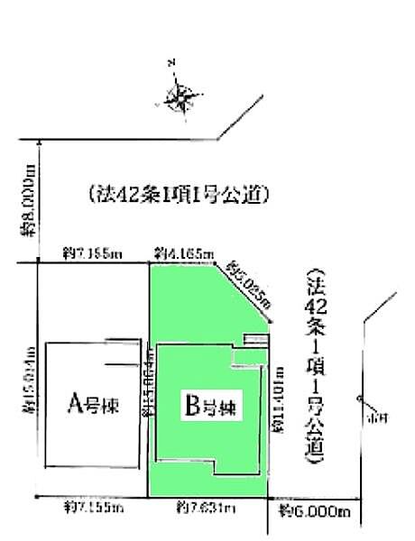 敷地面積：108.48平米　お車は2台駐車可能(車種による)。並列駐車なので毎日のお車の出し入れが楽です。