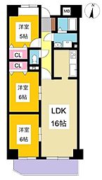 チッタ名和 3LDKの間取図画像