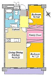 セントラルレジデンス相生苑 2LDKの間取図画像