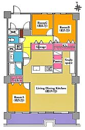 キングスコート六名公園 3LDKの間取図画像