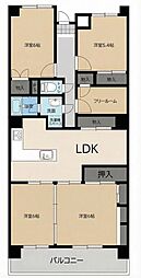 日の出ハイツ 4LDKの間取図画像