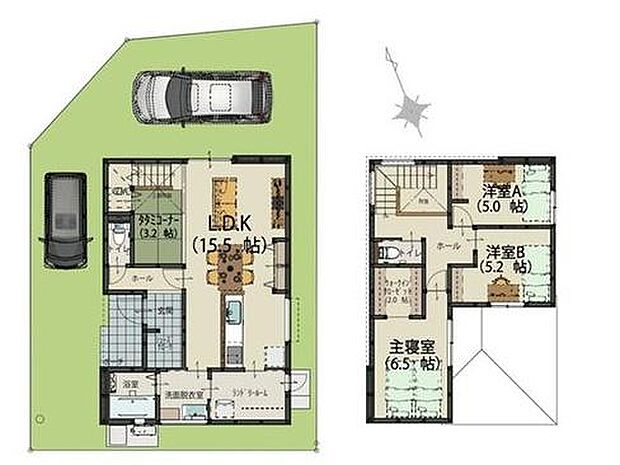 ゆとりあるLDKが中心に配置されており生活動線がスムーズです。主寝室や各洋室も広さを確保しているため使い勝手の良い間取りです。収納スペースが各所に配置されているため整理整頓もしやすい設計です。
