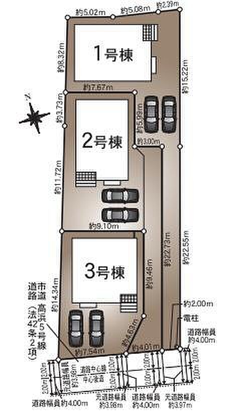 敷地内にゆとりのある駐車スペースを確保しております。各住戸が独立した配置でお車の出し入れもスムーズにできます。区画ごとにアプローチが異なり住戸ごとのプライバシーにも配慮されています。