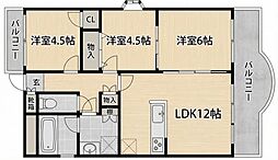 メゾンドール英賀保 3LDKの間取図画像