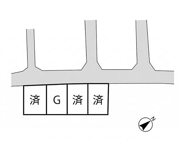 シンプルなレイアウトで使いやすい間取りです。区画ごとに明確に区切られており利用計画が立てやすい配置です。道路との接面も広くアクセスが便利です。用途に合わせた活用が期待できる間取りになっています。