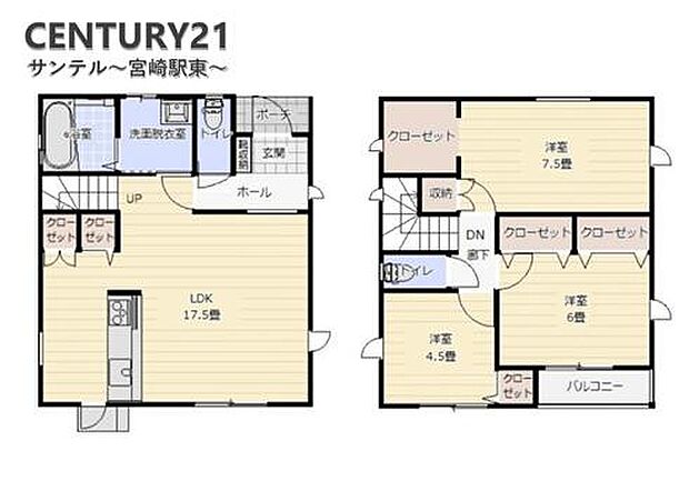 3LDKで余裕のある間取りです。全居室に収納があるので荷物の多いファミリーもスッキリ片付きます!