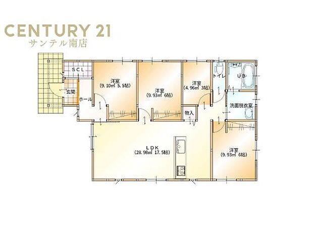 4LDK間取り。豊富な収納スペースを完備。衣類もすっきり収納でき、家族全員が快適に過ごせる空間です!