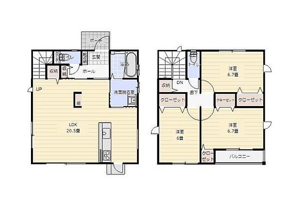 3LDKで余裕のある間取りです。全居室に収納があるので荷物の多いファミリーもスッキリ片付きます!