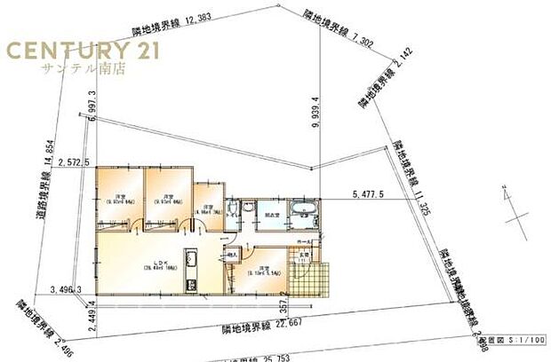 区画図です。お車は2台駐車可能です。(※車種によります。)